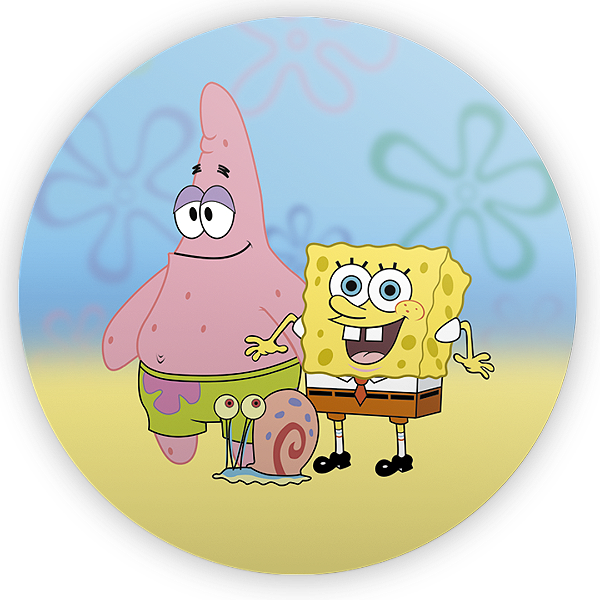 Capa Painel Redondo Sublimado - Bob Esponja