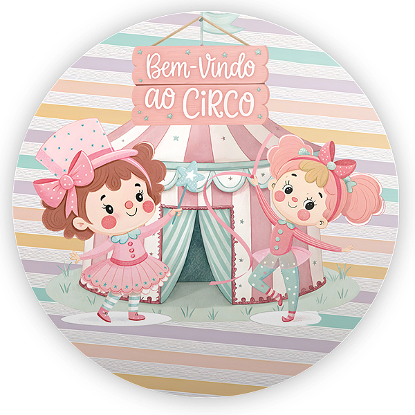 Capa Mini Painel Sublimado - Circo Rosa