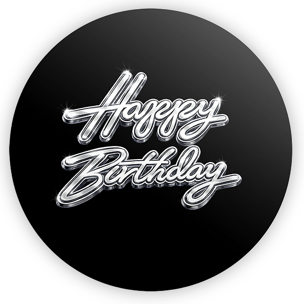 Capa Mini Painel Sublimado - Happy Birthday Preto