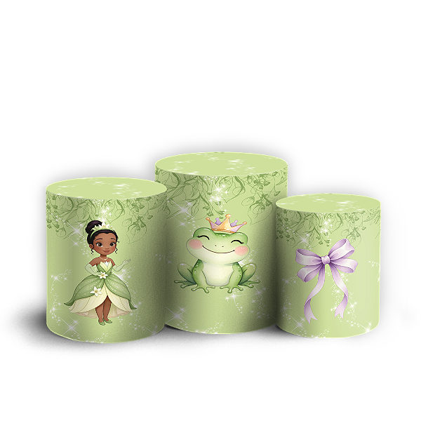 Capas Trio Cilindro Sublimado Veste Fácil - Princesa Tiana