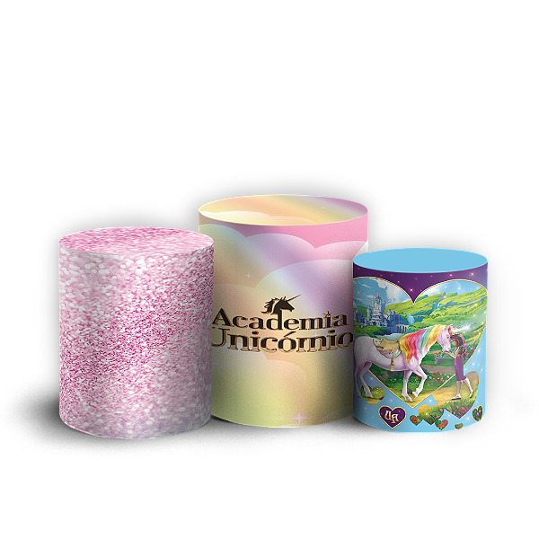 Capas Trio Cilindro Sublimado Veste Fácil - Academia Unicornio