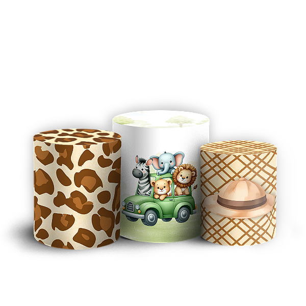 Capas Trio Cilindro Sublimado Veste Fácil - Safari