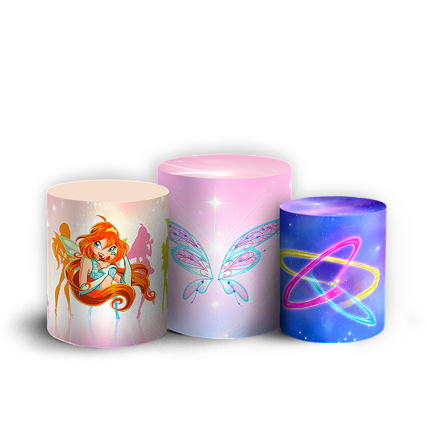 Capas Trio Cilindro Sublimado Veste Fácil - O Clube das Winx