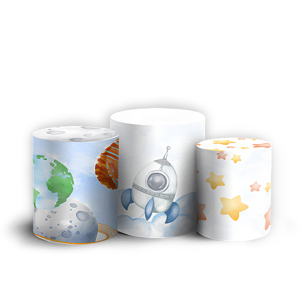 Capas Trio Cilindro Sublimado Veste Fácil - Astrounauta