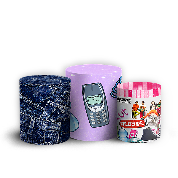 Capas Trio Cilindro Sublimado Veste Fácil - Anos 2000