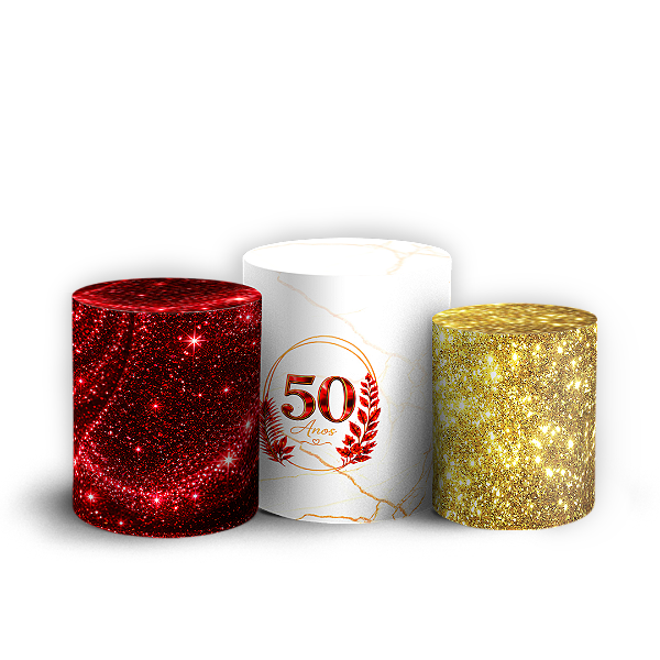 Capas Trio Cilindro Sublimado Veste Fácil - 50 Anos