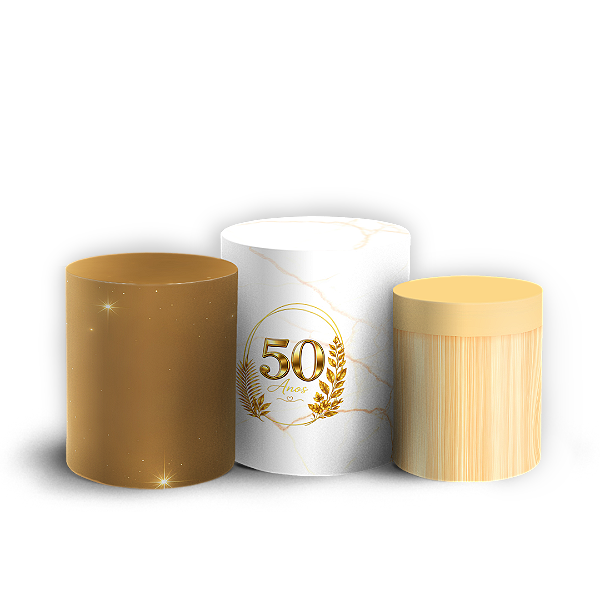 Capas Trio Cilindro Sublimado Veste Fácil - 50 Anos