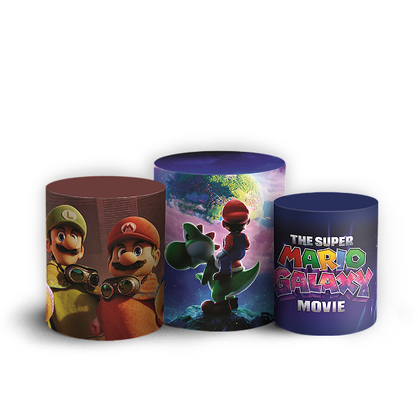 Capas Trio Cilindro Sublimado Veste Fácil - Super Mario