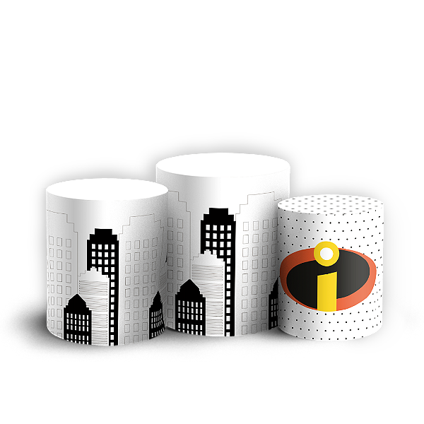 Capas Trio Cilindro Sublimado Veste Fácil - Os Incríveis