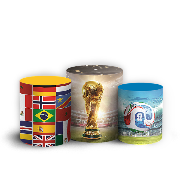 Capas Trio Cilindro Sublimado Veste Fácil - Copa do Mundo