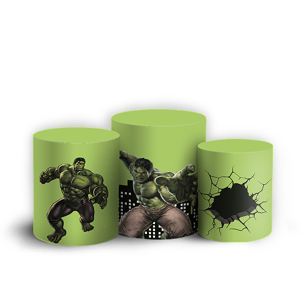 Capas Trio Cilindro Sublimado Veste Fácil - Herois Hulk
