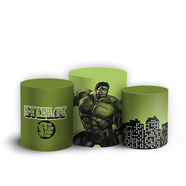 Capas Trio Cilindro Sublimado Veste Fácil - Herois Hulk