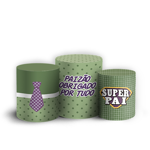 Capas Trio Cilindro Sublimado Veste Fácil - Dia dos Pais