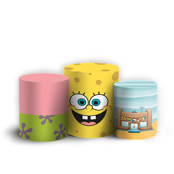 Capas Trio Cilindro Sublimado Veste Fácil - Bob Esponja