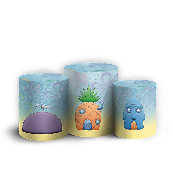 Capas Trio Cilindro Sublimado Veste Fácil - Bob Esponja