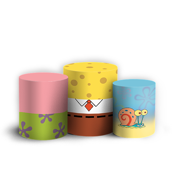 Capas Trio Cilindro Sublimado Veste Fácil - Bob Esponja