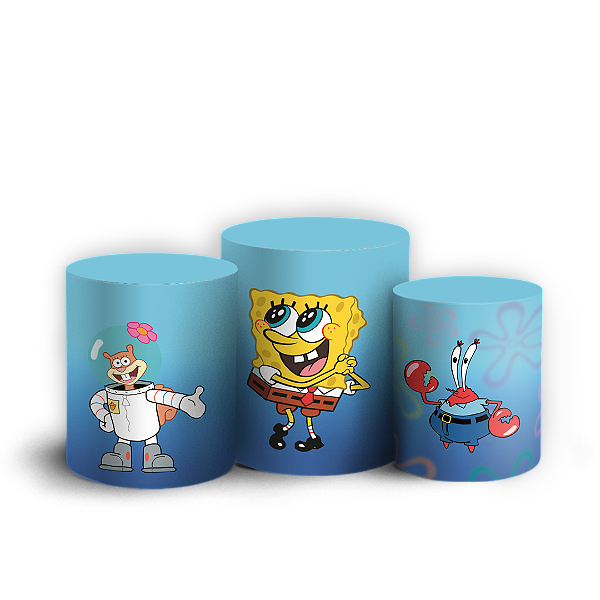 Capas Trio Cilindro Sublimado Veste Fácil - Bob Esponja