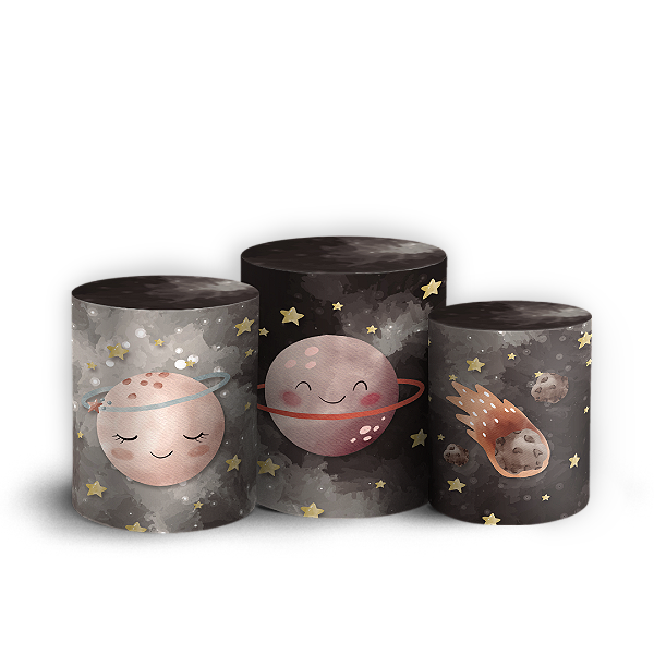 Capas Trio Cilindro Sublimado Veste Fácil - Astronauta