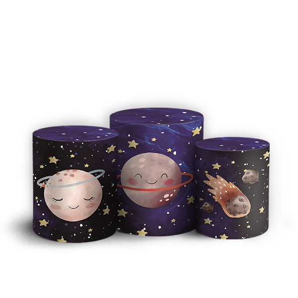 Capas Trio Cilindro Sublimado Veste Fácil - Astronauta