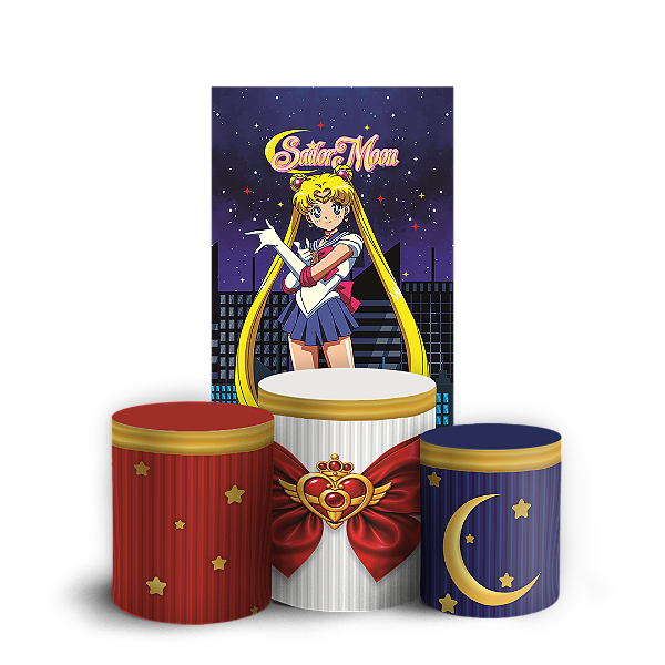 Capas Faixa Lateral e Trio Cilindro Sublimado Veste Fácil - Sailor Moon
