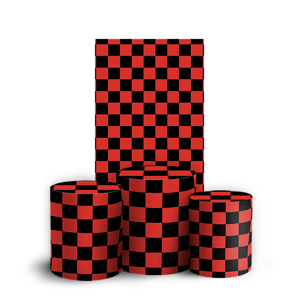 Capas Faixa Lateral e Trio Cilindro Sublimado Veste Fácil - Xadrez
