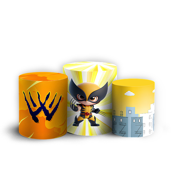 Capas Trio Cilindro Sublimado Veste Fácil - Wolverine