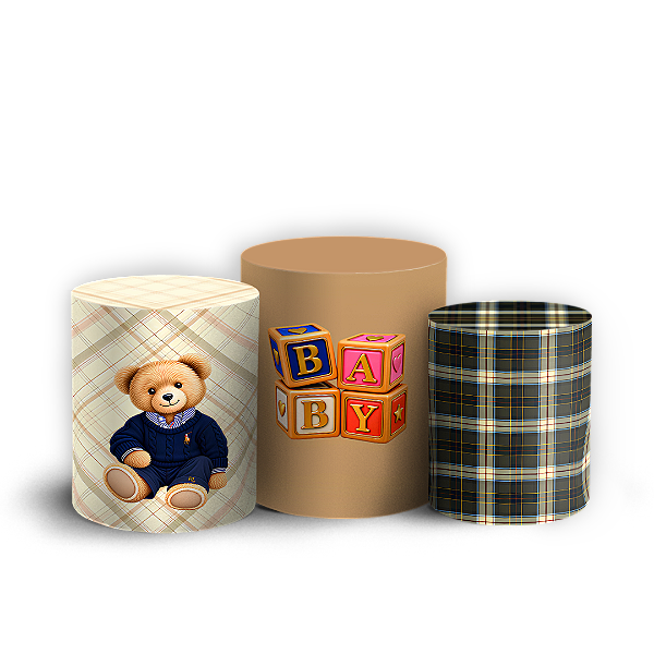Capas Trio Cilindro Sublimado Veste Fácil - Urso Ralph