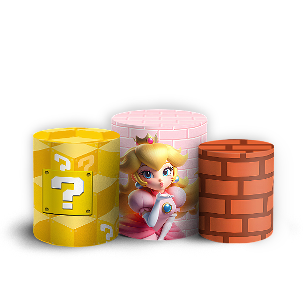 Capas Trio Cilindro Sublimado Veste Fácil - Super Mario
