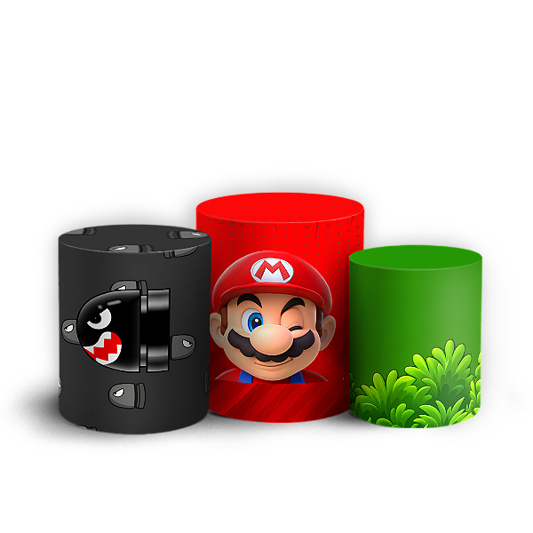 Capas Trio Cilindro Sublimado Veste Fácil - Super Mario