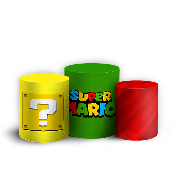 Capas Trio Cilindro Sublimado Veste Fácil - Super Mario