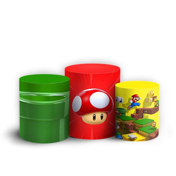 Capas Trio Cilindro Sublimado Veste Fácil - Super Mario