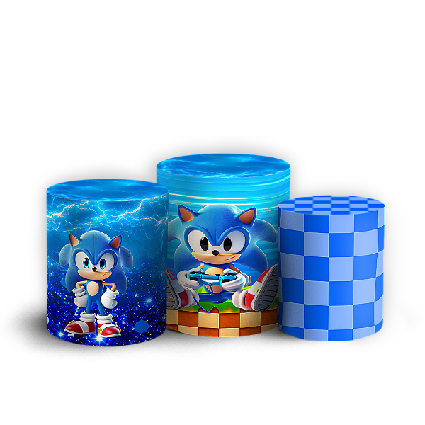 Capas Trio Cilindro Sublimado Veste Fácil - Sonic