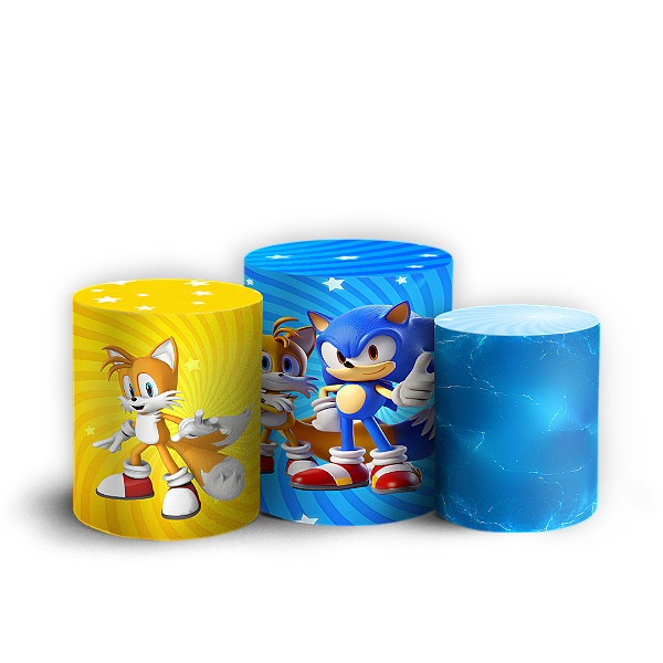 Capas Trio Cilindro Sublimado Veste Fácil - Sonic