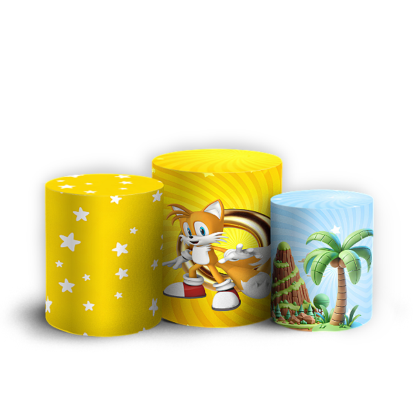 Capas Trio Cilindro Sublimado Veste Fácil - Sonic