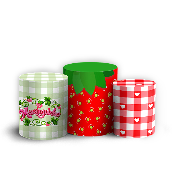 Capas Trio Cilindro Sublimado Veste Fácil - Moranguinho