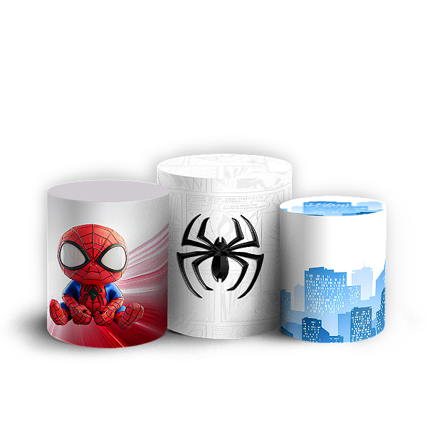 Capas Trio Cilindro Sublimado Veste Fácil - Homem Aranha