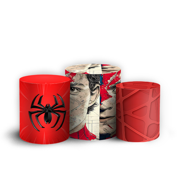 Capas Trio Cilindro Sublimado Veste Fácil - Homem Aranha