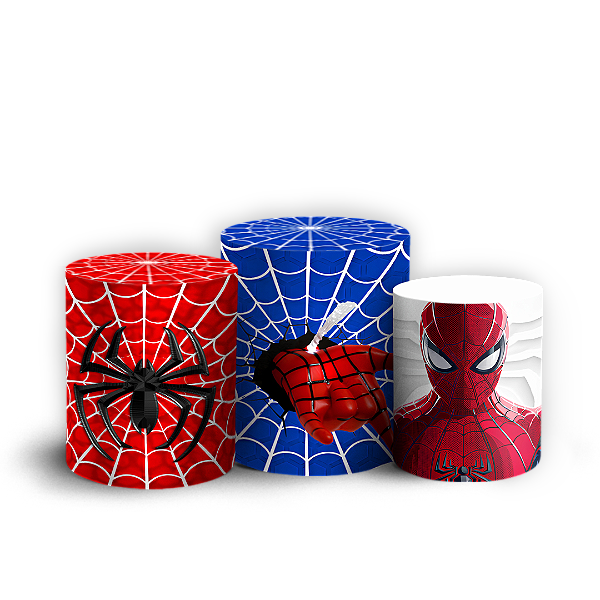 Capas Trio Cilindro Sublimado Veste Fácil - Homem Aranha