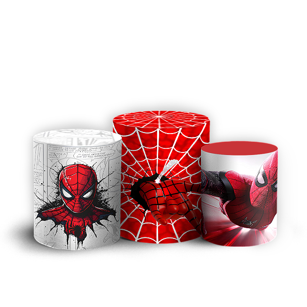 Capas Trio Cilindro Sublimado Veste Fácil - Homem Aranha