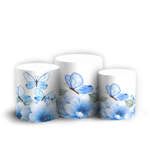 Capas Trio Cilindro Sublimado Veste Fácil - Borboleta
