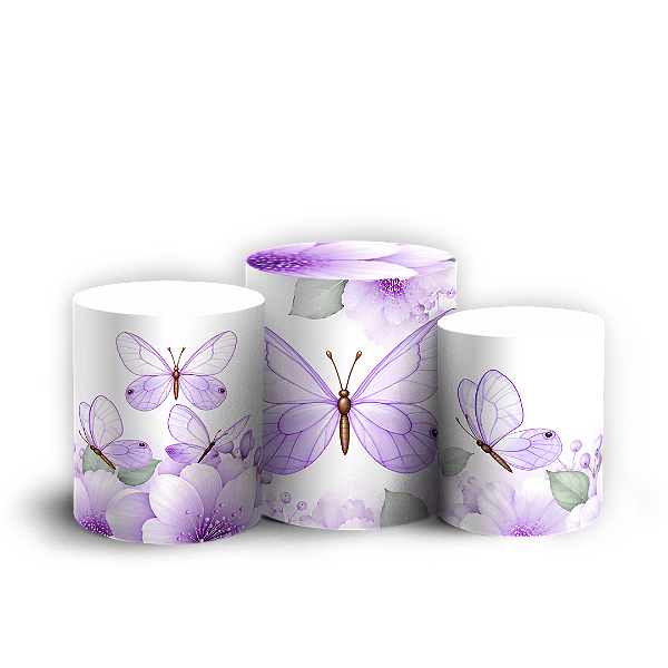 Capas Trio Cilindro Sublimado Veste Fácil - Borboleta
