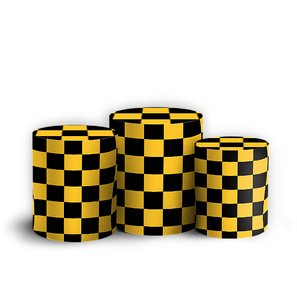 Capas Trio Cilindro Sublimado Veste Fácil - Xadrez