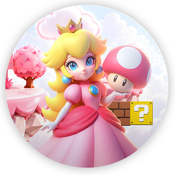 Capa Painel Redondo Sublimado - Super Mario