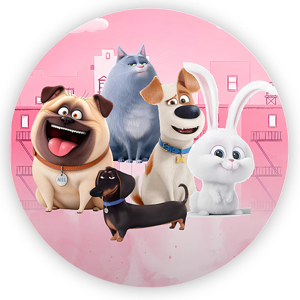 Capa Painel Redondo Sublimado - A Vida Secreta dos Animais