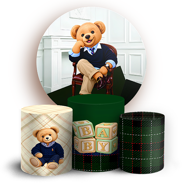 Capas Painel Redondo e Trio Cilindro Sublimado - Urso Ralph