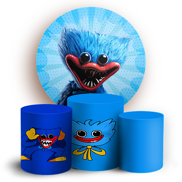 Capas Painel Redondo e Trio Cilindro Sublimado - Huggy Wuggy