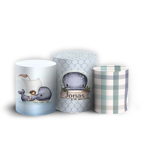 Capas Trio Cilindro Sublimado Veste Fácil - Jonas e a Baleia