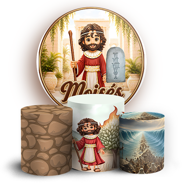 Capas Painel Redondo e Trio Cilindro Sublimado - Moisés