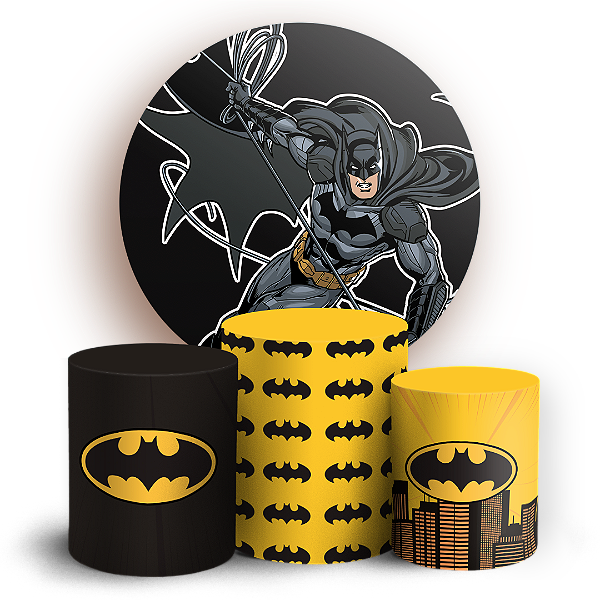 Capas Painel Redondo e Trio Cilindro Sublimado - Batman