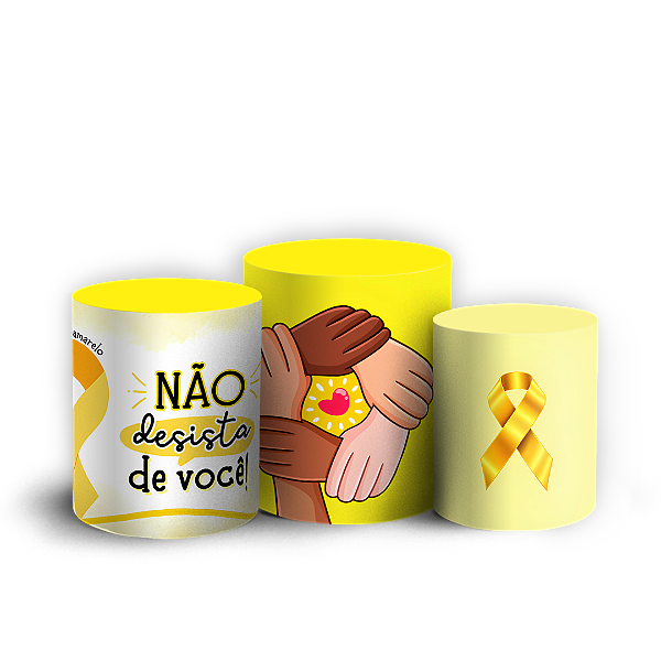 Capas Trio Cilindro Sublimado Veste Fácil - Setembro Amarelo